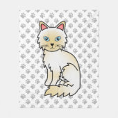 Crème Point Birmaanse kat / Ragdoll Mopshond Cute  Fleece Deken (Voorkant)