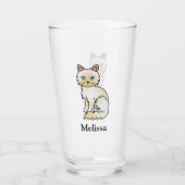 Crème Point Birmaanse kat / Ragdoll Mopshond Cute  Glas (Achterkant)