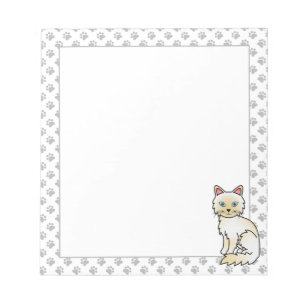 Crème Point Birmaanse kat / Ragdoll Mopshond Cute Notitieblok