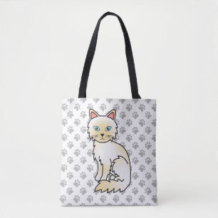 Crème Point Birmaanse kat / Ragdoll Mopshond Cute  Tote Bag