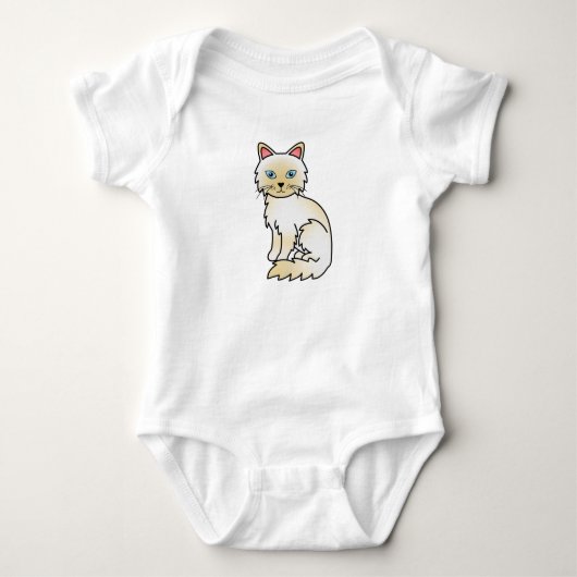 Crème Point Birmaanse / Ragdoll kat Romper (Voorkant)