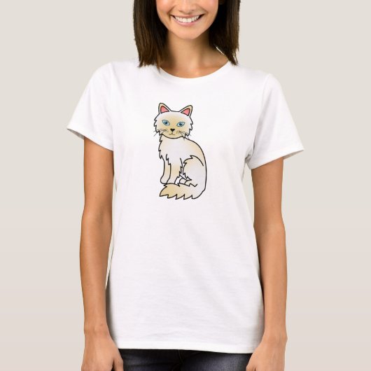 Crème Point Birmaanse / Ragdoll kat T-shirt (Voorkant)