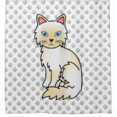 Crème Point Birman / Ragdoll Kat & Pootjes Douchegordijn (Voorkant)