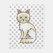 Crème Point Tabby Birmaanse / Ragdoll Cute Kat & P Fleece Deken (Voorkant)