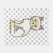 Crème Point Tabby Birmaanse / Ragdoll Cute Kat & P Fleece Deken (Voorkant (Horizontaal))