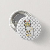 Crème Point Tabby Birmaanse / Ragdoll Cute Kat & P Ronde Button 3,2 Cm (Voorkant /achterkant)