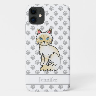 Crème Point Tabby Birmaanse / Ragdoll Kat & Naam Case-Mate iPhone Case