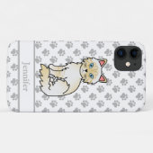 Crème Point Tabby Birmaanse / Ragdoll Kat & Naam Case-Mate iPhone Case (Achterkant (horizontaal))