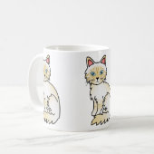Crème Point Tabby Birman / Ragdoll kat Koffiemok (Voorkant links)
