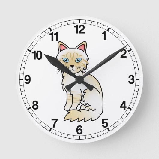 Crème Point Tabby Birman / Ragdoll Kat Ronde Klok (Voorkant)