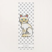Crème Point Tabby Birman/Ragdoll Met Pootafdrukken Yogamat (Achterkant)