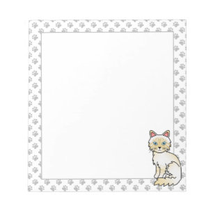 Crème Point Tabby Birman / Ragdoll Mooie Kat & Poo Notitieblok