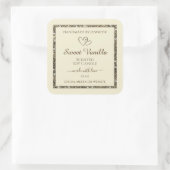 Crème Product Packaging Labels Gold Glitter Border (Tas)