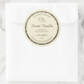 Crème Product Packaging Labels Gold Glitter Border (Tas)
