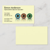 Crème Professionele Oogballen Optometrie Visitekaartje (Voorkant / Achterkant)