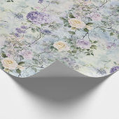 Crème Purple Flowers Cadeaupapier (Hoek)