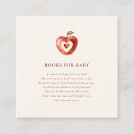 crème Red Apple Books voor Baby Shower Verzoek Informatiekaartje