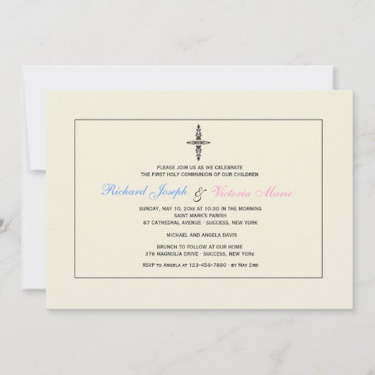 Crème religieuze uitnodiging (Voorkant)