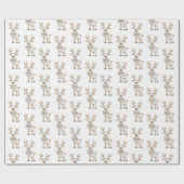 Crème rendier met strik Kerstmis Cadeaupapier (Vlak)