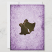 Crème Ribbon op Paars huwelijk Kaart (Achterkant)