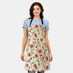 Crème Rode Appels Bladeren Schort