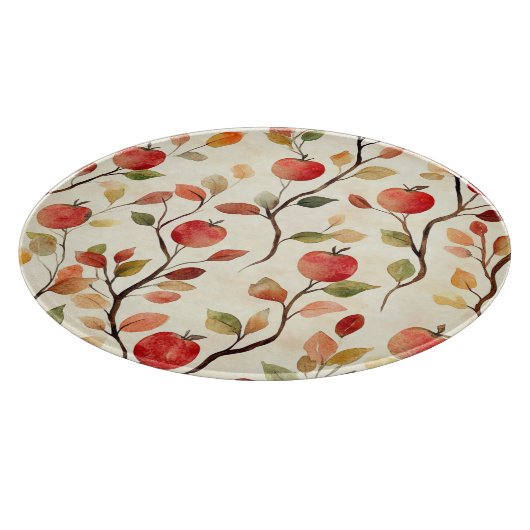 Crème Rode Appels Bladeren Snijplank (Hoek)