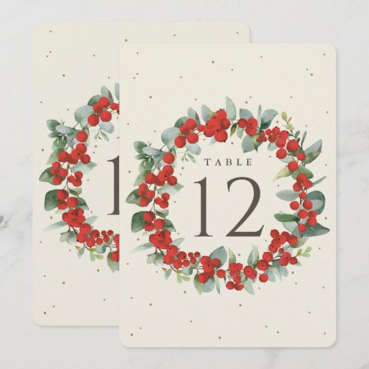 Crème Rode Berry + Eucalyptus Kersttafel nummer (Voorkant / Achterkant)