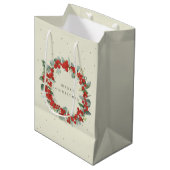 Crème rode bessen + eucalyptus Kerstmis/vakantie Medium Cadeauzakje (Voorkant Gekanteld)