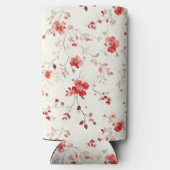 Crème Rode Bloemen Seltzer Blikjeskoeler (Achterkant)