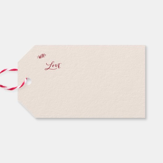 Crème rode boog Kerstmis Cadeaulabel (Achterkant Horizontaal)