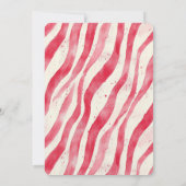 Crème Rode Candy Cane Strepen Verjaardag Kaart (Achterkant)
