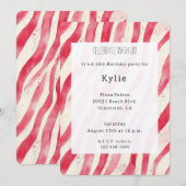 Crème Rode Candy Cane Strepen Verjaardag Kaart (Voorkant / Achterkant)