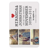 Crème & Rode Fotostrook Sla de datummagneet op Magneet (Verticaal)