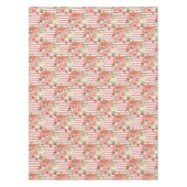  crème rode glitter streep bloemige pompoen tafelkleed (Voorkant)