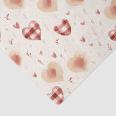 Crème Rode Harten Valentijnsdag Tissuepapier (Detail)
