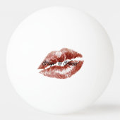 Crème Rode Lippen Kussen Flirterig Pingpongbal (Voorkant)