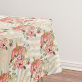  crème rode pompoen herfst Herfst streep Tafelkleed