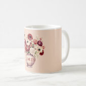 Crème Rode Ranunculus Bloemen Koffiemok (Voorkant rechts)