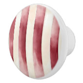 Crème rode strepen keramische knop (Rechts)