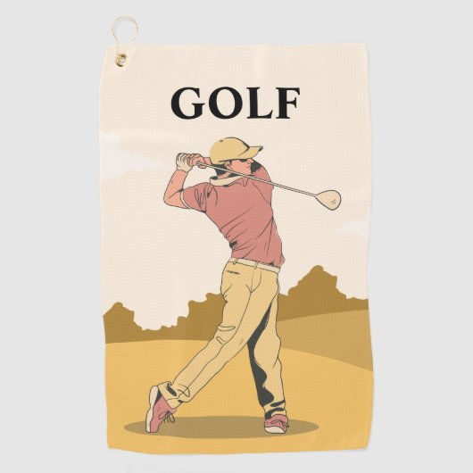 Crème Rood Aangepaste Beste golfhanddoeken Golfhanddoek (Voorkant)