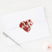 Crème Rood Goud Western Koe Gebortedag Hart Sticker (Envelop)