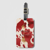Crème Rood Goud Western Koeienhuid Bagagelabel (Voorkant (verticaal))