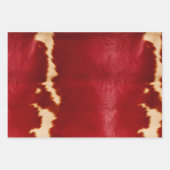 Crème Rood Goud Western Koeienhuid Inpakpapier Vel (Voorkant 3)