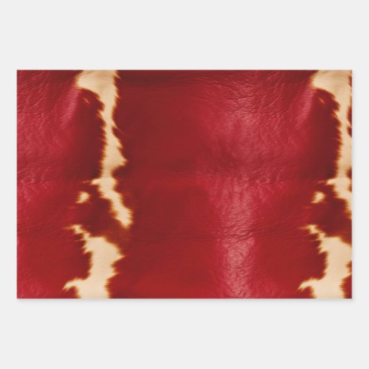 Crème Rood Goud Western Koeienhuid Inpakpapier Vel (Voorkant 3)