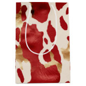 Crème Rood Goud Western Koeienhuid Medium Cadeauzakje (Voorkant)
