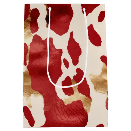 Crème Rood Goud Western Koeienhuid Medium Cadeauzakje (Achterkant)
