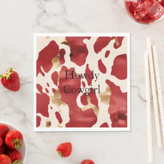 Crème Rood Goud Western Koeienhuid Servet (Insitu)