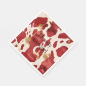 Crème Rood Goud Western Koeienhuid Servet (Hoek)