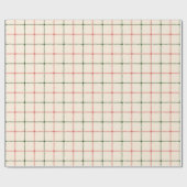  crème, rood, groen kerstfeest cadeaupapier (Vlak)