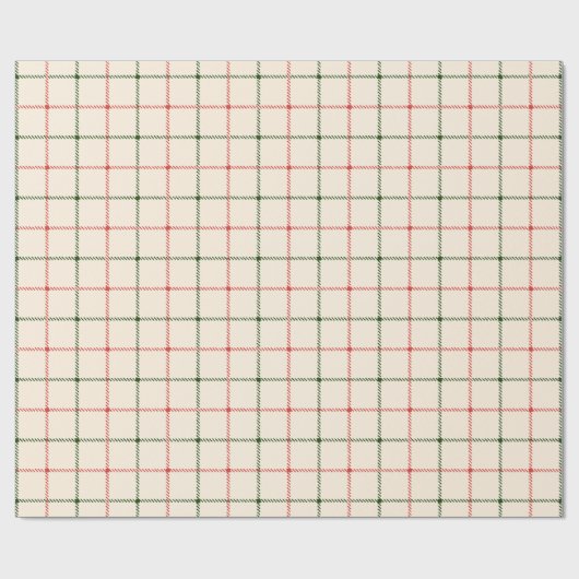  crème, rood, groen kerstfeest cadeaupapier (Vlak)